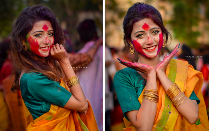 Xuất hiện trong lễ hội Mùa Xuân, thiếu nữ Ấn Độ khiến cộng đồng mạng chao đảo vì nhan sắc đẹp tựa thần tiên