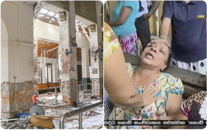 Hiện trường tan hoang sau 8 vụ nổ đẫm máu tại Sri Lanka khiến ít nhất 160 người thiệt mạng