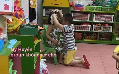 Thấy bé gái khóc nức nở vì bị vẽ mèo, hành động ga lăng của "soái ca" 5 tuổi khiến nhiều người lịm tim
