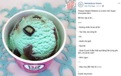 Baskin Robin ra mắt vị kem socola bạc hà "super", netizen Hàn lẫn Việt dạt hẳn thành hai phe phản đối và ủng hộ