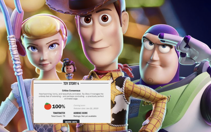 Toy Story 4 được khen ngợi tuyệt đối với 100% "phiếu bé ngoan" tròn trĩnh từ giới phê bình