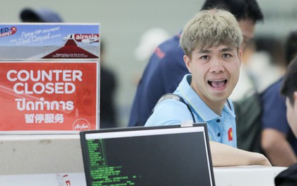 Bị trêu "mang cả Hàn Quốc trở về", Công Phượng gặp rắc rối ở sân bay Bangkok