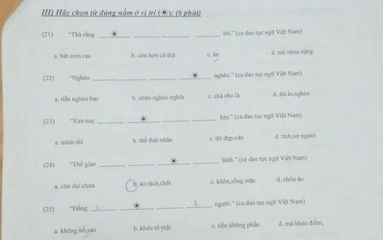 Đề thi Tiếng Việt thử tài ca dao tục ngữ dành cho người nước ngoài khiến dân mạng vò đầu bứt tai không làm được