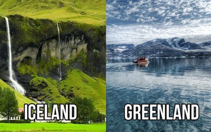 Chuyện ngược đời: Tại sao Iceland lại toàn màu xanh, Greenland lại ngập tràn màu trắng?