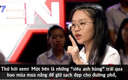 Nữ sinh Hà Nội bị ném đá trên sóng truyền hình khi so sánh Siêu anh hùng với nhân viên quét dọn đường phố