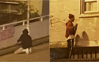 Phẫn nộ 2 thanh niên nước ngoài dùng bình sơn xịt vẽ bậy ở khu chợ Đà Lạt lúc rạng sáng