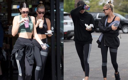 2 chân dài 9X hot nhất Hollywood Kendall và Hailey đọ body: Mặc đồ thể thao thôi có cần phải "nuột" thế không?