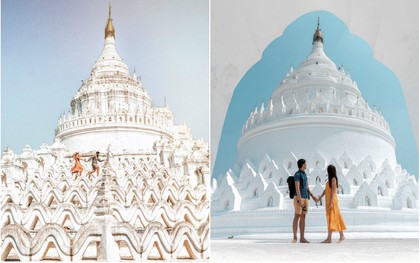 Ngỡ ngàng thấy dân du lịch check-in bước trên… sóng ở ngôi chùa trắng đẹp nhất nhì Đông Nam Á