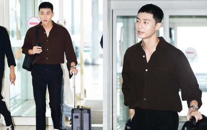 Có ai như "phó chủ tịch" Park Seo Joon, "lột xác" với đầu quả dừa úp ngược mà vẫn khiến sân bay náo loạn
