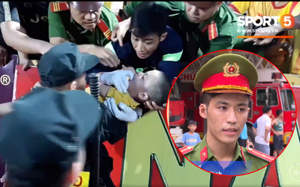 Chiến sĩ PCCC người đầu tiên phát hiện và sơ cứu cháu bé bị co giật trên sân Thiên Trường nói gì?