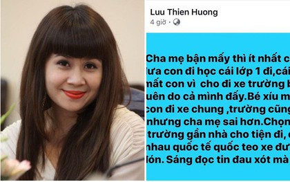 Lưu Thiên Hương gây bức xúc với phát ngôn sau vụ bé tử vong ở trường Gateway: "Con mất là do cả cha mẹ đấy!"