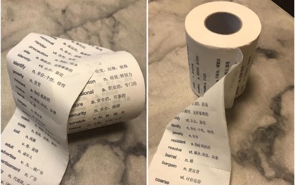 Xuất hiện cuộn giấy vệ sinh in từ vựng tiếng Anh, dân mạng bình luận không dám đi "giải quyết" vì sợ mất kiến thức
