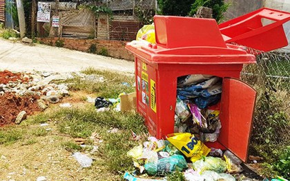 Chất thải độc hại ùn ứ trong hàng trăm thùng rác trên đường phố Đà Lạt