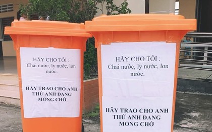 Xin rác mà cũng văn chương ngọt xớt, hai thùng rác "Hãy trao cho anh" khiến dân mạng trầm trồ không ngừng