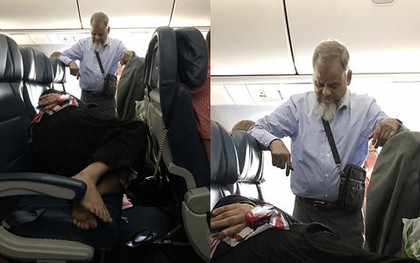 Bức ảnh người đàn ông đứng 6 tiếng nhường chỗ cho vợ ngủ trên máy bay khiến dân mạng chia phe tranh cãi kịch liệt