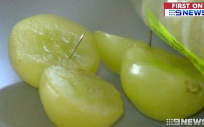 Tiếp tục phát hiện kim khâu trong nho xanh mua tại siêu thị Australia