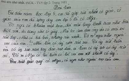 Cười ngất với bài văn tả cô giáo có đôi mắt long lanh tròn như hai hột vải