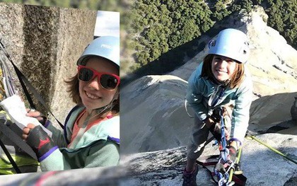 Bé gái 10 tuổi chinh phục núi đá dựng đứng