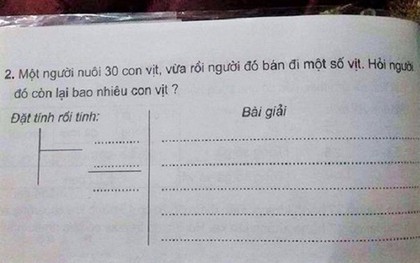 Dân mạng 'đào' lại bài toán lớp 3 tính số vịt khiến giáo viên 'điên đầu'