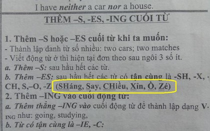 Phì cười trước cách làm đề cương tiếng Anh cho học trò của thầy giáo, quá dễ thương mà học cũng cực kỳ dễ