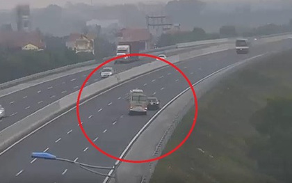 Xe ô tô đi lùi 6km trên cao tốc Hà Nội - Hải Phòng, suýt gây họa cho xe khách
