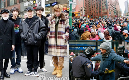 Choáng cảnh đám đông vây kín nghẹt thở ở Quảng trường Thời Đại New York chỉ để xem BTS tổng duyệt cho show giao thừa