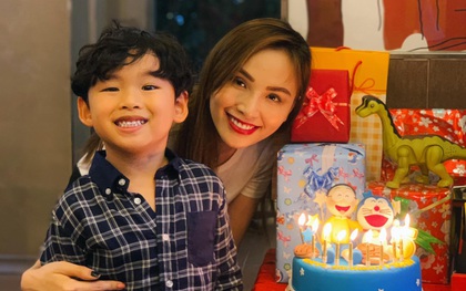 Hoa hậu Diễm Hương và gia đình tổ chức tiệc sinh nhật 5 tuổi cho con trai, nhưng ông xã lại vắng mặt giữa tin đồn ly hôn