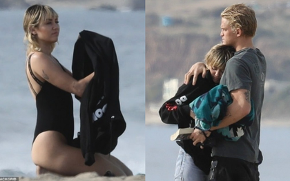 Khung cảnh bỏng mắt đầu năm: Miley Cyrus và bạn trai kém tuổi rủ nhau ra biển, "cởi" giữa ban ngày ban mặt