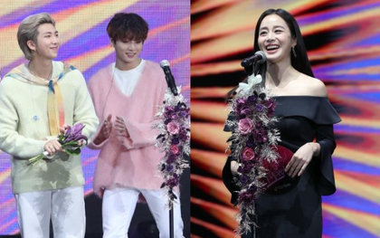 Kim Tae Hee bất ngờ thổ lộ với BTS và Super Junior ngay trên sóng trực tiếp Grammy Hàn