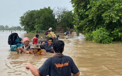 Lũ lụt tại Campuchia làm 2 người chết, hàng nghìn người di tản