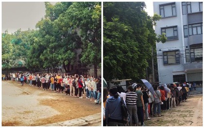 Trường ĐH ham học nhất Hà Nội: Sinh viên xếp hàng dài chờ đến lượt mượn sách