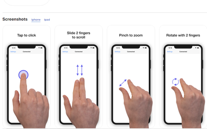 Ứng dụng "độc" biến iPhone thành bàn di chuột MacBook