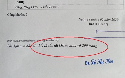 Đi khám đau lưng, bệnh nhân được bác sĩ dặn mua vở 200 trang