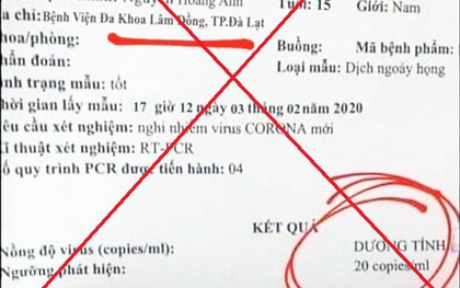 Lâm Đồng: Một học sinh lớp 11 làm giả phiếu trả lời kết quả xét nghiệm dương tính với virus corona