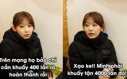 Sakura (IZ*ONE) "giận dỗi" cư dân mạng vì "xạo ke" chuyện làm cafe Dalgona: người ta bảo khuấy 400 lần mà tôi phải khuấy 4000 lần đó!