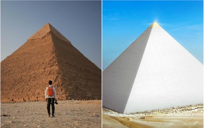Hình ảnh được cho là diện mạo gốc của kim tự tháp Ai Cập khi vừa xây xong, hoá ra lại có màu trắng lấp lánh như kim cương?