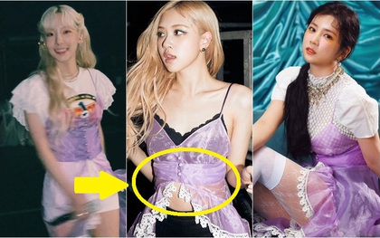 Rosé có body thon thả vậy bảo sao stylist chẳng ngại cho cô hở bạo hơn hẳn Taeyeon và Chorong khi đụng đầm khó nhằn