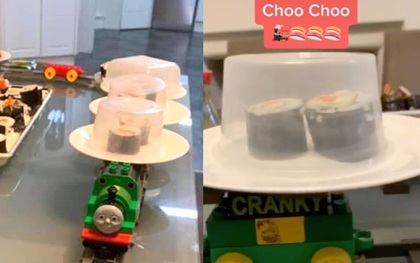 Quá thèm món sushi băng chuyền nhưng đang phải cách ly, chàng trai quyết định tự tạo một “nhà hàng mini” tại gia chỉ bằng cách đơn giản này