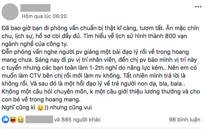 Nhà tuyển dụng giảng giải đạo lý, chê bai người khác cả tiếng đồng hồ mà không thèm hỏi chuyên môn, ứng viên bức xúc lên mạng bày tỏ