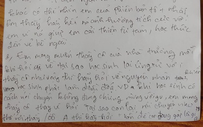 "Khi hỏi tại sao học sinh ứng xử với thầy cô như vậy, hãy hỏi về nguyên nhân khiến chúng làm điều đó", bức thư nói thẳng khiến nhiều người giật mình