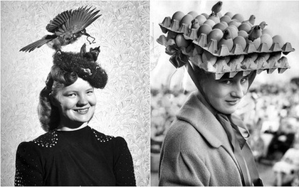 Những bức ảnh đen trắng kỳ lạ cho thấy phụ nữ thời xưa có thể đội bất cứ thứ gì lên đầu để làm đẹp, tổ chim cũng thành "cực phẩm"