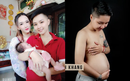 "Người đàn ông chuyển giới mang thai đầu tiên ở Việt Nam" hạnh phúc khoe ảnh đầy tháng con gái