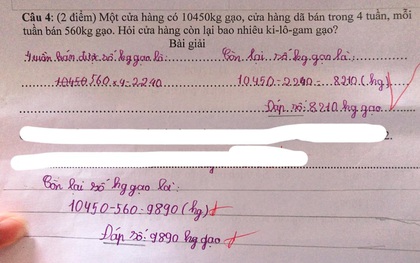 Bài toán gây lú vì trò làm đúng nhưng cô chữa thành sai, cộng đồng mạng tranh cãi dữ dội