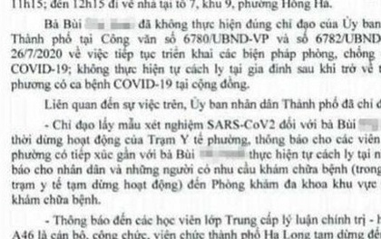 Nữ cán bộ y tế khai báo không trung thực, trạm y tế tạm dừng hoạt động