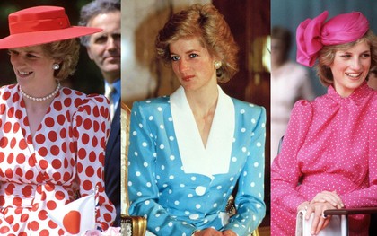 Ngắm Công nương Diana để biết thế nào là đỉnh cao sang trọng khi diện đồ chấm bi, con dâu Kate và Meghan chạy dài không theo kịp