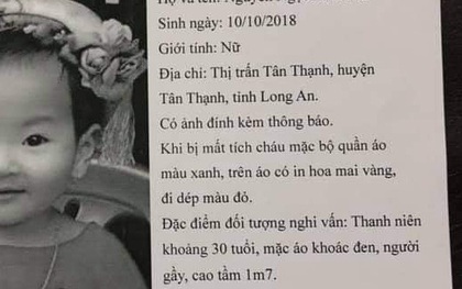 Sự thật vụ bé gái 2 tuổi ở Long An bị mất tích lan truyền trên mạng xã hội