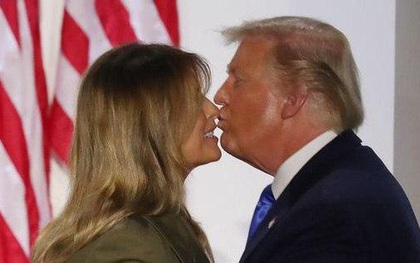 Sau cái gạt tay đầy phũ phàng, Đệ nhất phu nhân Mỹ lại trở thành tâm điểm chú ý khi nghiêng đầu "né" nụ hôn của chồng