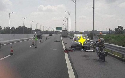 Tài xế xe con bị ô tô tải tông tử vong khi đang thay lốp trên cao tốc
