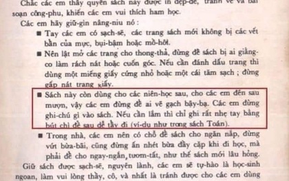 Trang sách cũ của 8X, 9X bỗng được share rần rần trên mạng, hóa ra nhờ câu nhắn siêu dễ thương từ nhà xuất bản