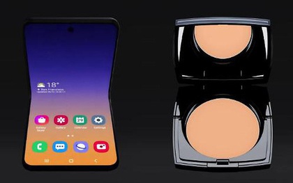 Smartphone màn hình gập vỏ sò của Samsung sẽ tên là Galaxy Bloom, lấy cảm hứng thiết kế từ hộp phấn trang điểm